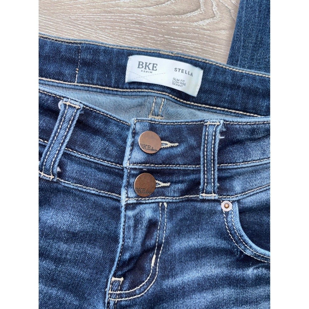 BKE Stella Low Rise Skinny Jeans Slim Fit Distressed Hem 2016 Y2K 90s - Picture 3 of 9